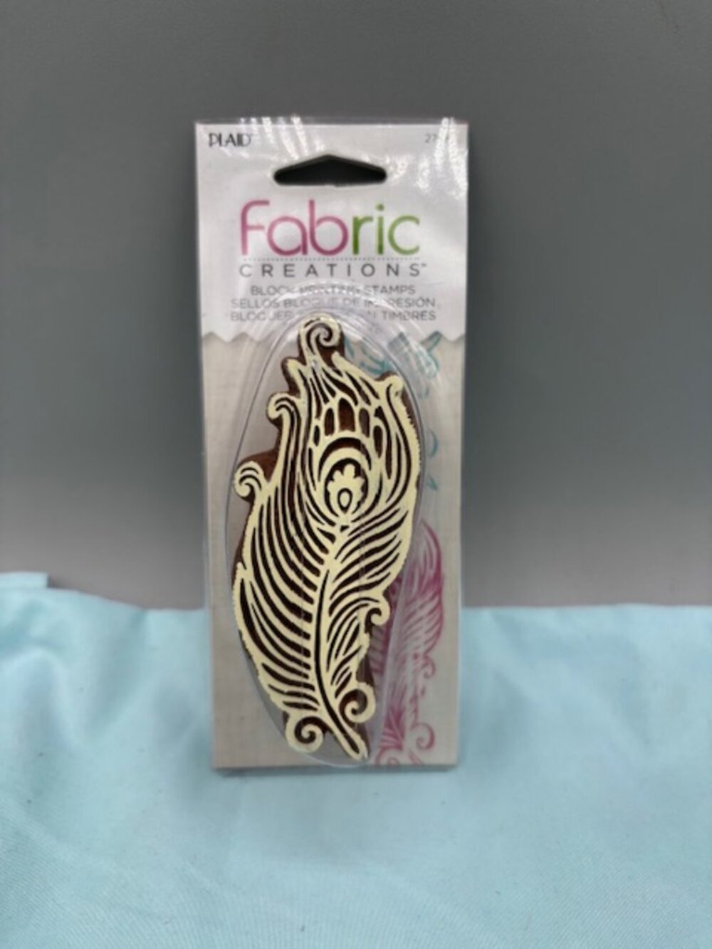 Plaid Fabric Creations Block Border Feather Printing Stamp